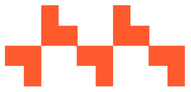 Orange decorative stairs