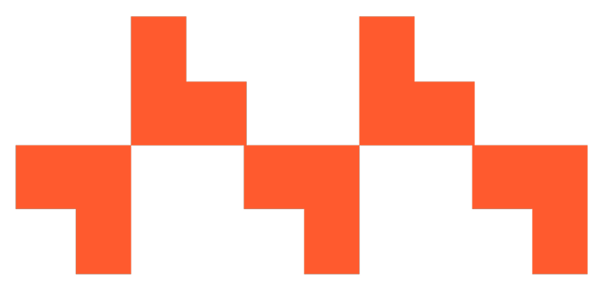 Orange decorative stairs